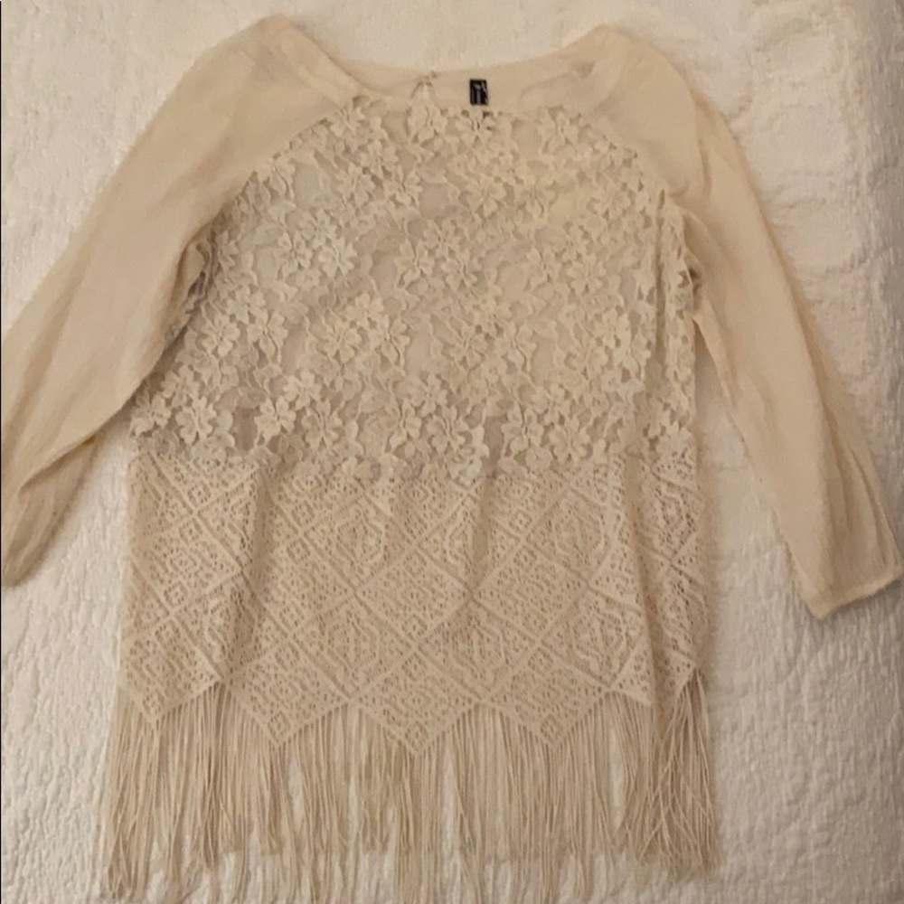 Free people blouse cream white size extra small